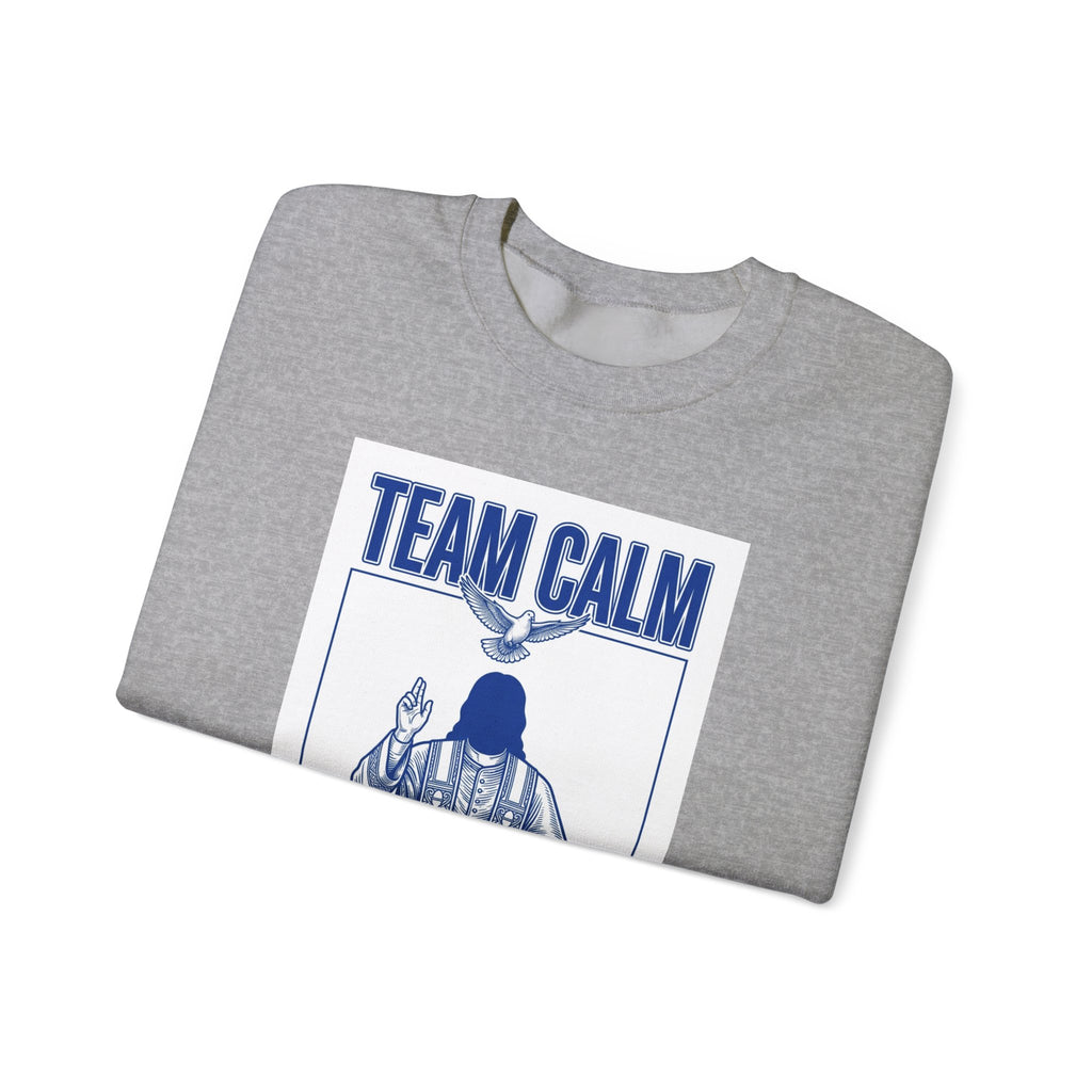 Team Calm 'Unbothered' Crewneck Sweatshirt | Pope‑coded Symbolism, Minimalist Religious Graphic
