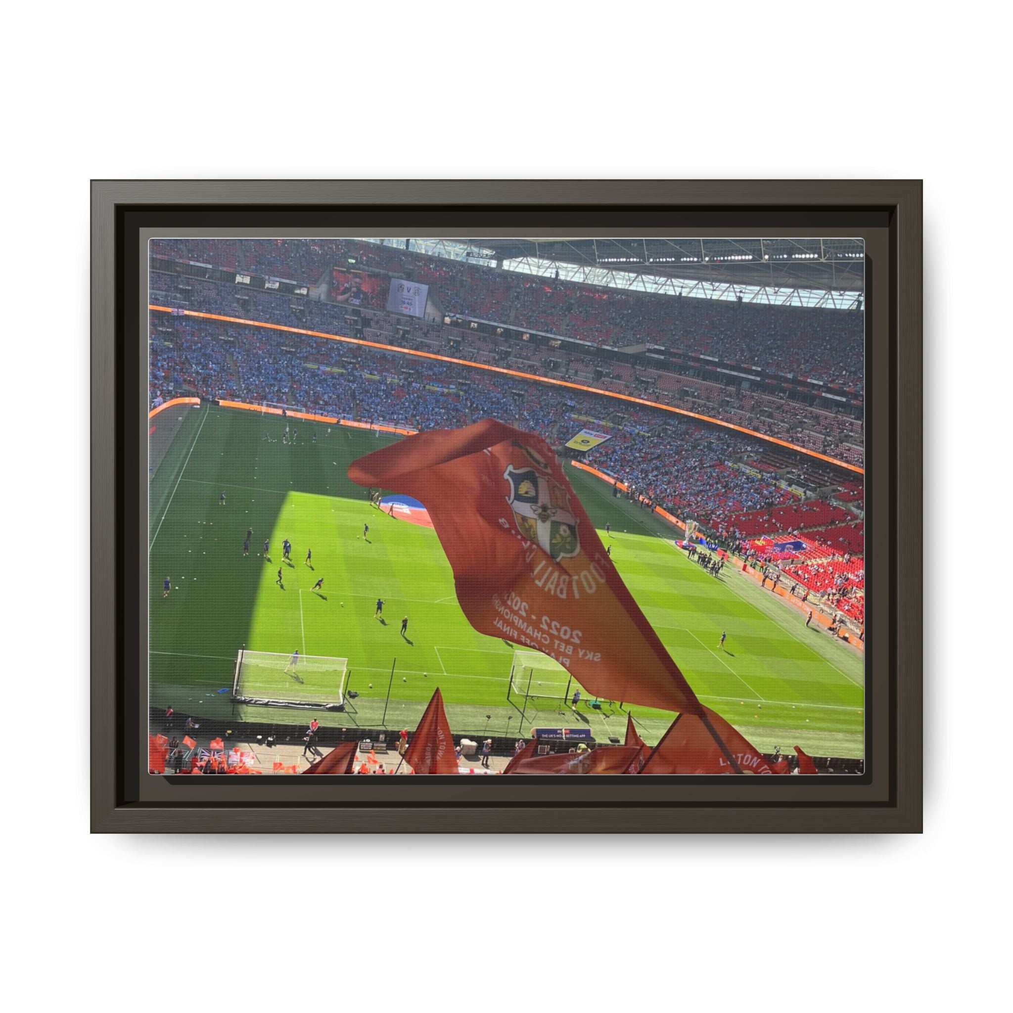 Stadium Flag Matte Canvas Framed Wall Art — Football Match Photo