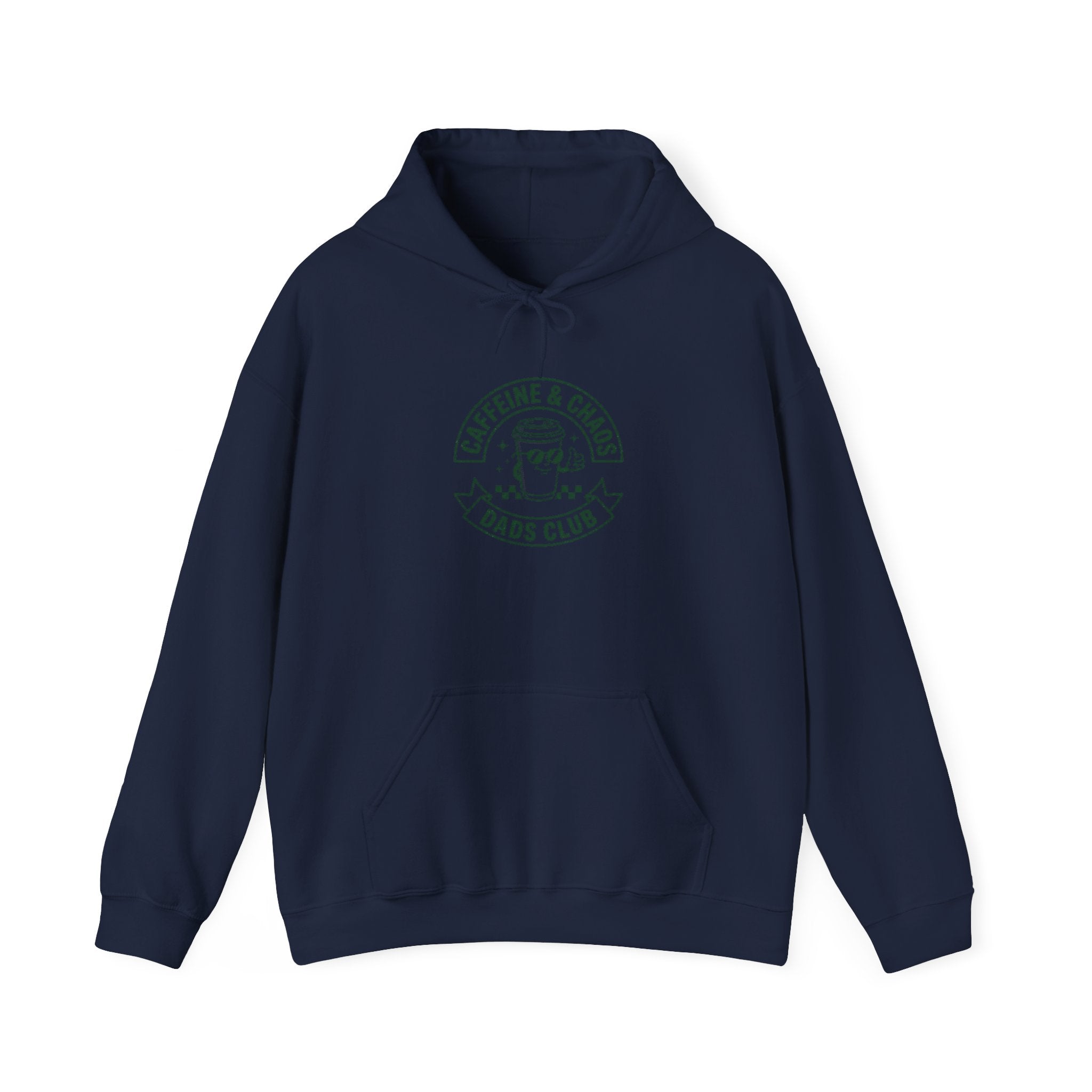 Caffeine & Chaos Dads Club Hoodie | Dad Identity streetwear, vintage typography
