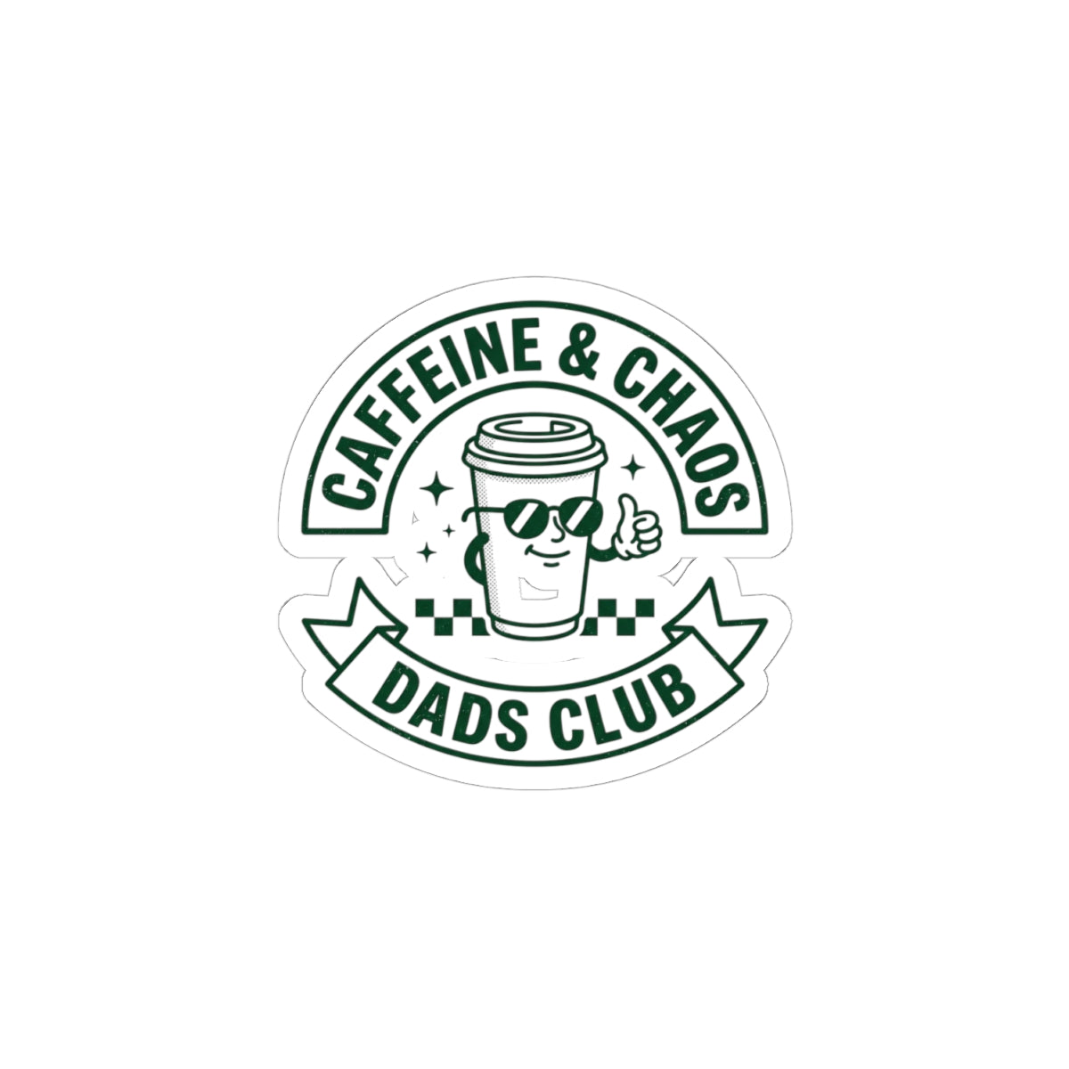 Caffeine & Chaos Dads Club Sticker | Dad Identity, Vintage Streetwear