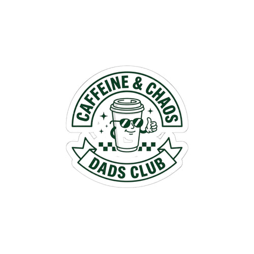 Caffeine & Chaos Dads Club Sticker | Dad Identity, Vintage Streetwear