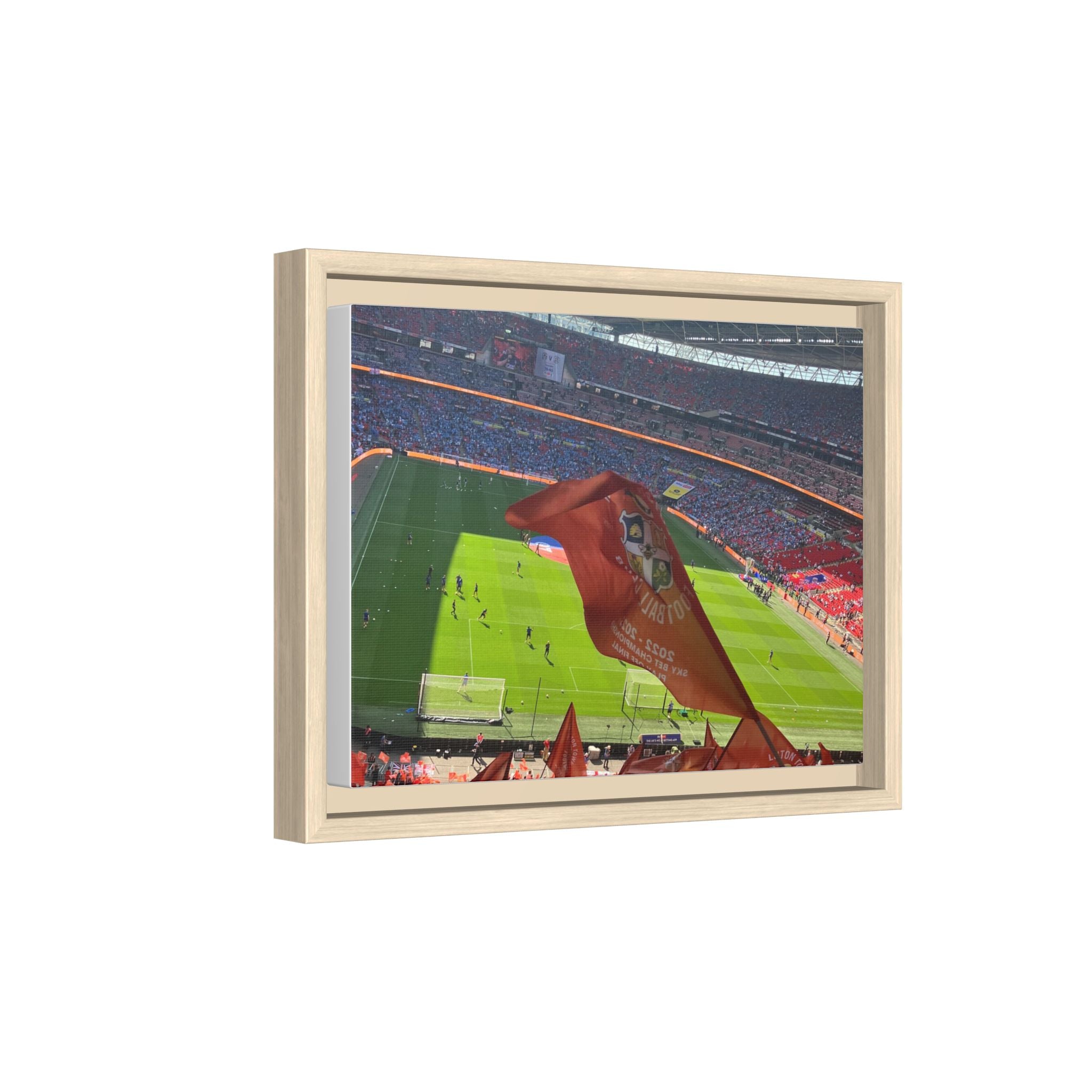Stadium Flag Matte Canvas Framed Wall Art — Football Match Photo