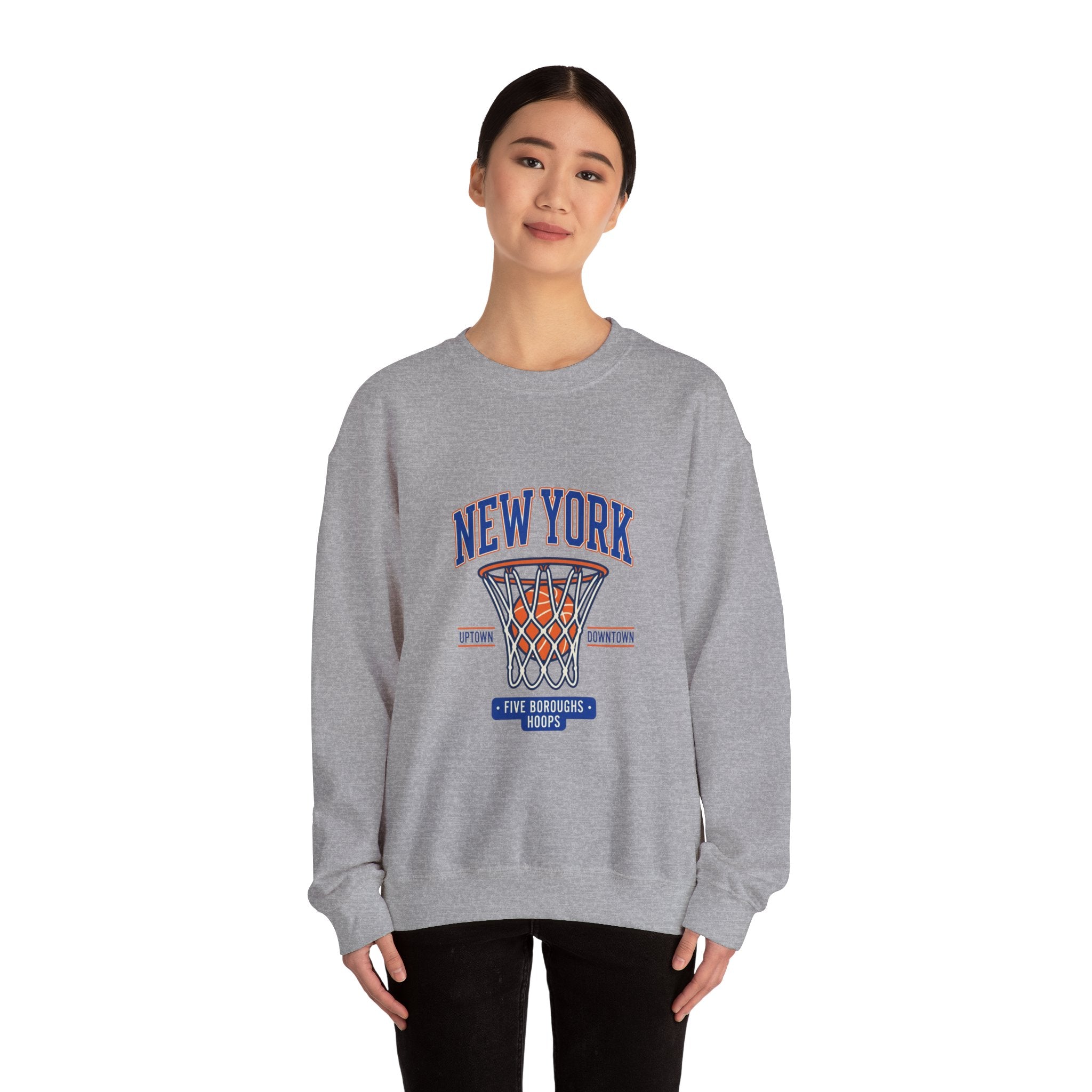 New York Basketball Hoop Crewneck Sweatshirt | Vintage NYC Streetwear