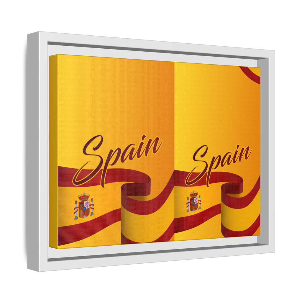 Spain Flag Matte Canvas Framed Wall Art — Travel Poster Decor