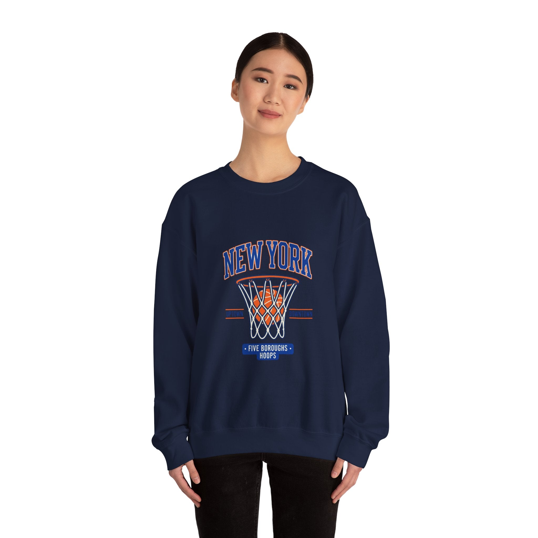 New York Basketball Hoop Crewneck Sweatshirt | Vintage NYC Streetwear