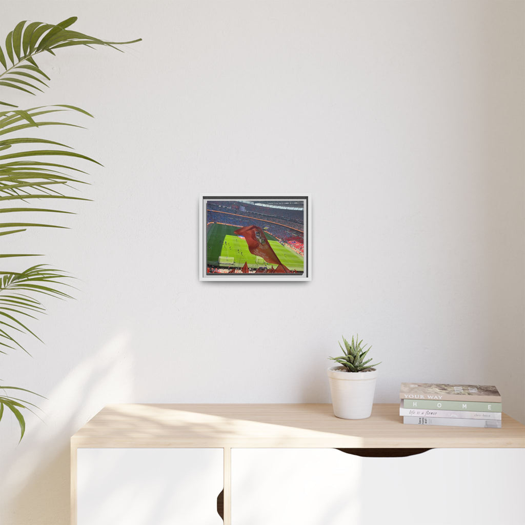 Stadium Flag Matte Canvas Framed Wall Art — Football Match Photo