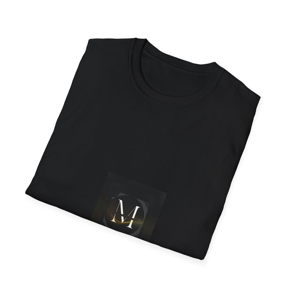 Minimalist Marble Monogram Tee — Letter M Logo T‑Shirt
