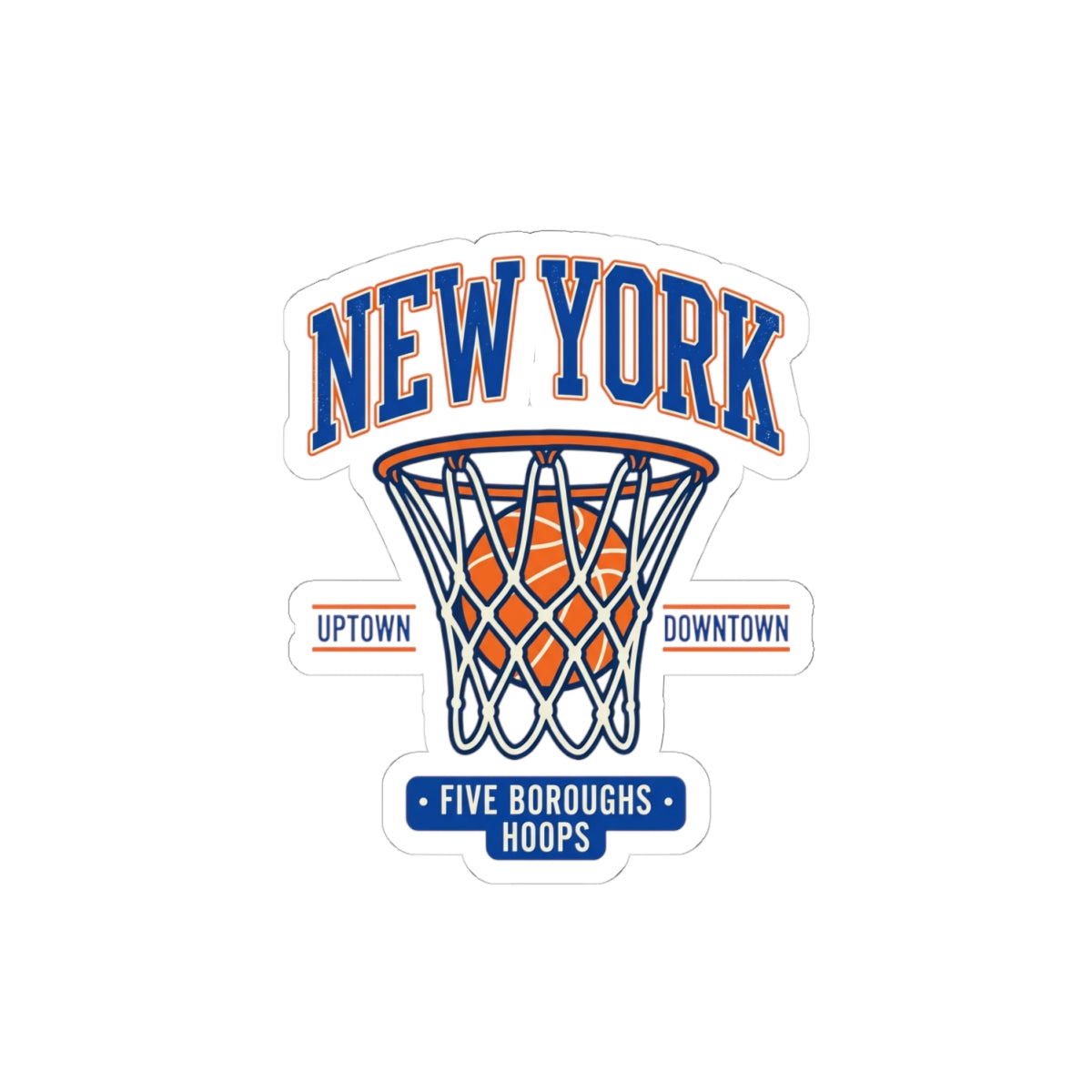 New York Basketball Hoop Sticker | Vintage 80s/90s Streetwear, Five Boroughs