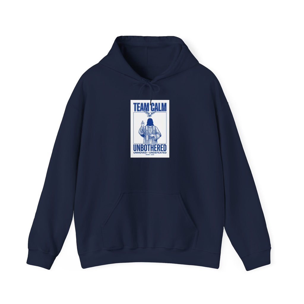 Team Calm Unbothered Hoodie | Pope‑coded Sacred Symbolism, Minimal Authority