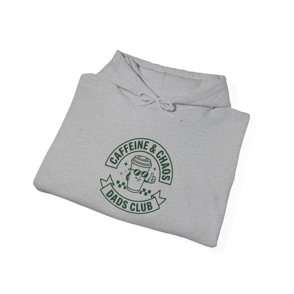 Caffeine & Chaos Dads Club Hoodie | Dad Identity streetwear, vintage typography