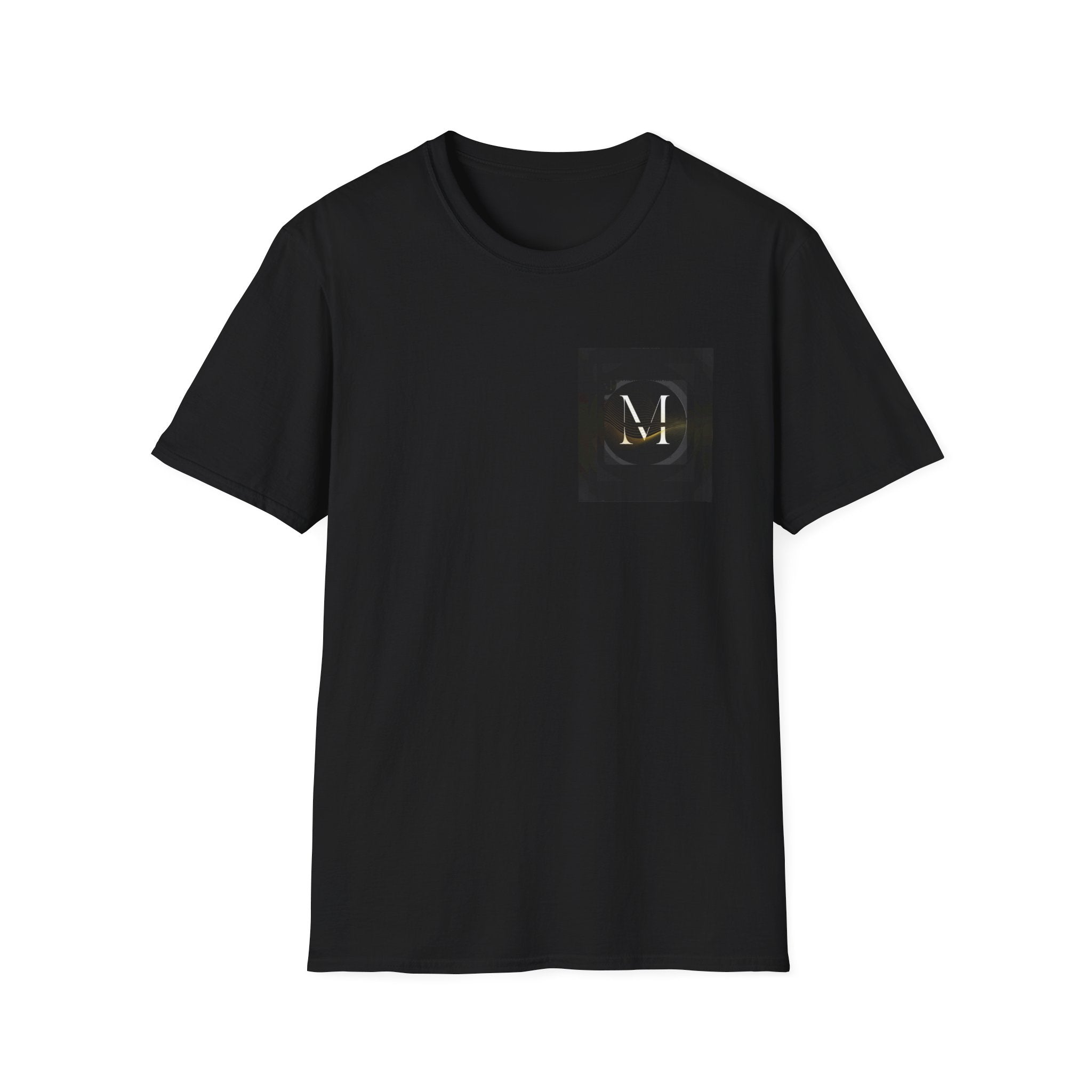 Monogram 'M' Graphic T-Shirt — Elegant Black & Gold Initial Tee