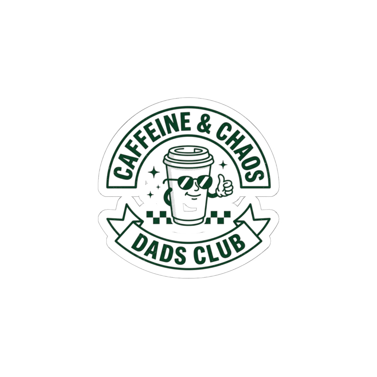 Caffeine & Chaos Dads Club Sticker | Dad Identity, Vintage Streetwear