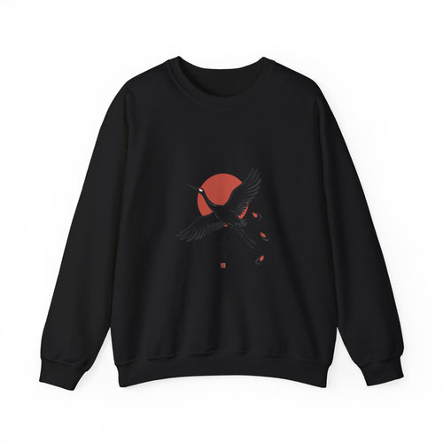 Cranes & Rising Sun Sweatshirt | Japanese Streetwear, Kanji Cherry Blossom