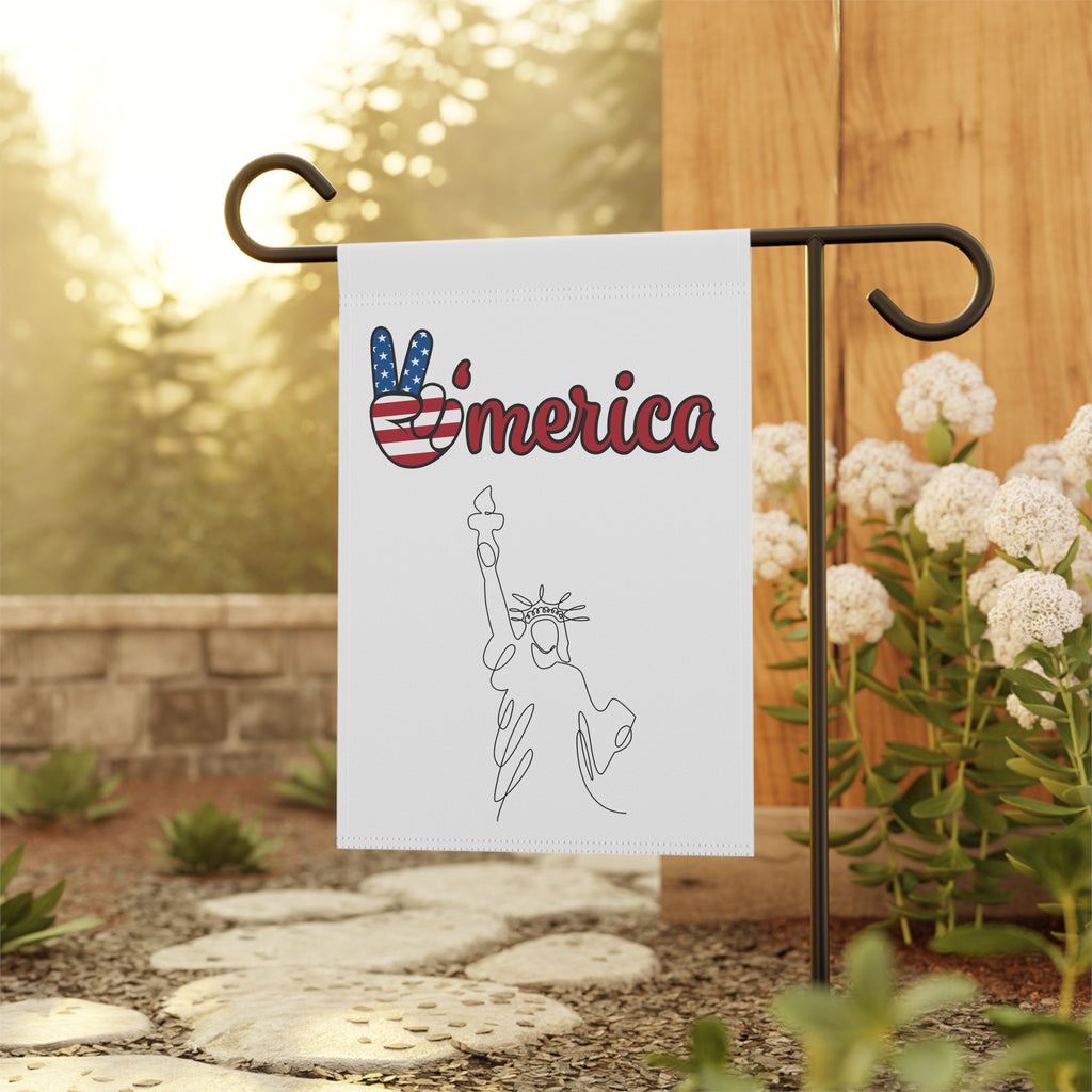 ’Merica Statue of Liberty Garden Flag — Patriotic Independence Day Yard Banner