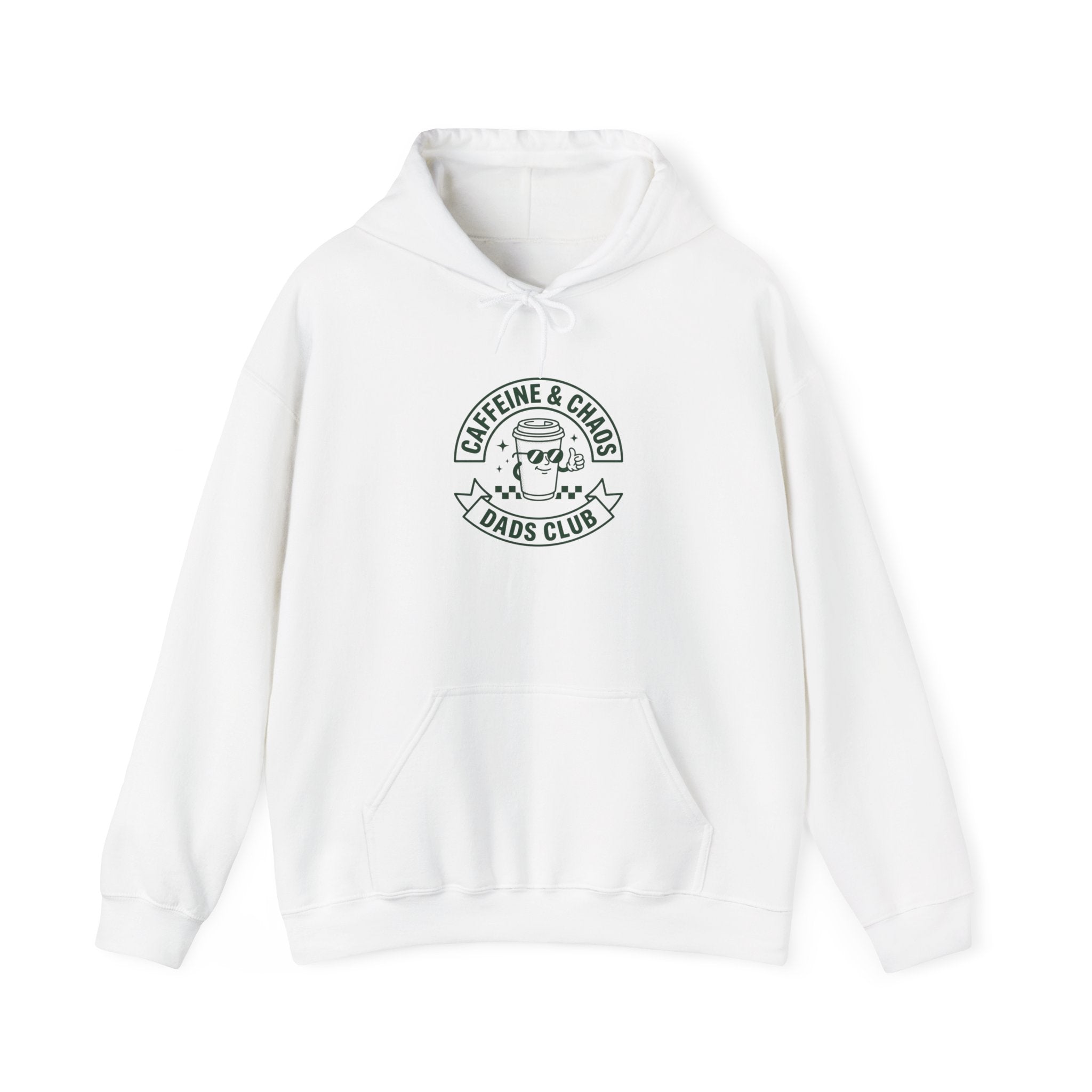 Caffeine & Chaos Dads Club Hoodie | Dad Identity streetwear, vintage typography