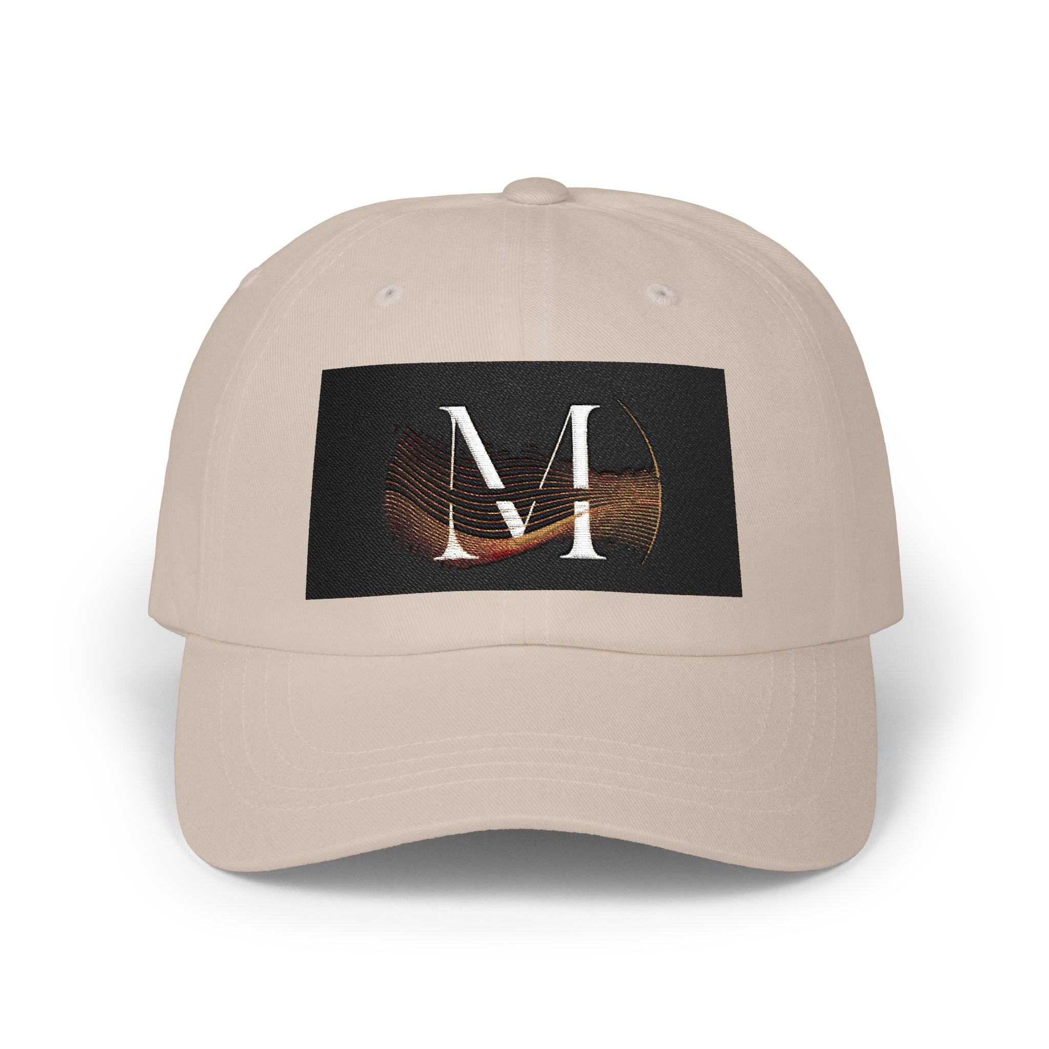 Monogram 'M' Dad Cap – Minimalist Leather Patch Baseball Hat