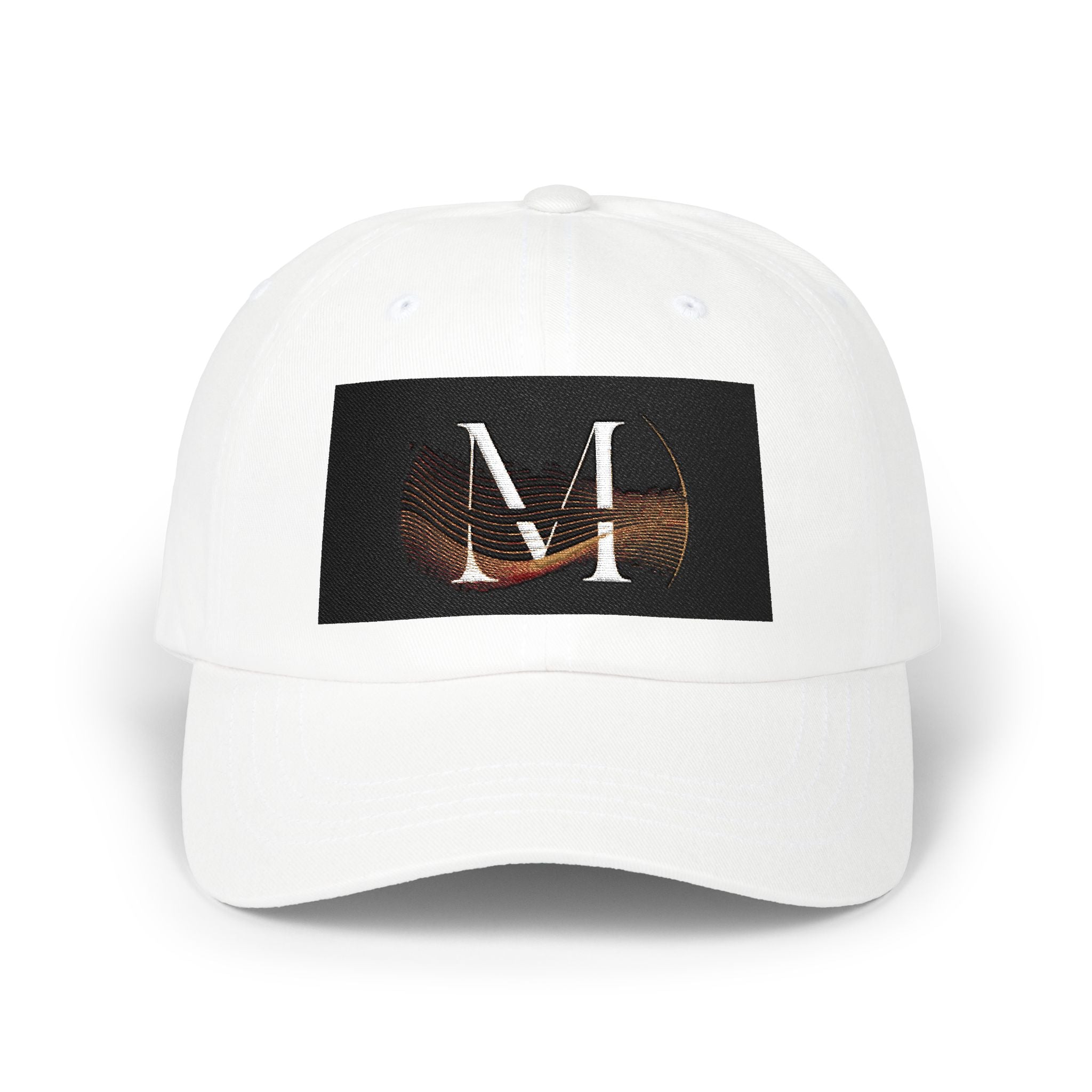 Monogram 'M' Dad Cap – Minimalist Leather Patch Baseball Hat